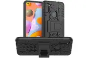 Samsung Galaxy A11 Case, Shockproof Heavy Duty Tough Kickstand Protective Rugged Case Cover (Black)