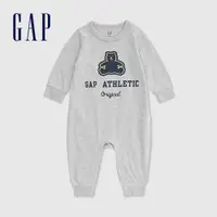 在飛比找蝦皮商城優惠-Gap 嬰兒裝 Logo純棉小熊印花長袖包屁衣/連身衣 布萊