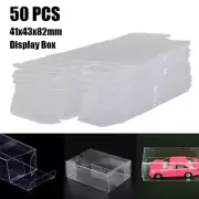 50 Pcs Model Car Toys Display Boxes 1/64 Transparent PVC Storage Protection Case