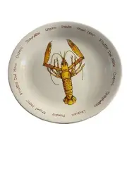 Mud Pie Lobster Pasta Serving Plate 15.5" With Gold Lobster Theme