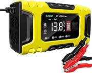 zolyet 6A 12V/24V Digital Car Battery Charger Full Automatic Car Battery Charger Power Puls Repa Chargers Lead Acid Battery Charger Yellow RU