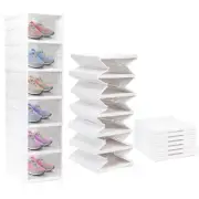 Foldable Shoe Rack Organizer, 6-Tier Shoe Storage Box Collapsible Plastic