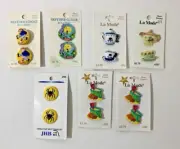 La Mode Buttons Teapot Teacup Mother Goose Beach Pail JBH Black Spider Lot of 14