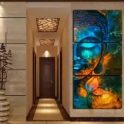 Colorful Buddhist Abstract Zen Buddha Face Framed 3 Piece Buddhism Canvas Wall A