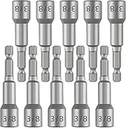 HouseUp [10 PCS] 3/8 Ultra Magnetic Nut Driver Set for Impact Drill, Standard British 3/8, 2.5 Inches (65mm), Different from 9mm