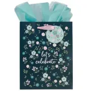 Women's Portrait Gift Bag & Tissue Paper Set w/Scripture & Gift Tag - Let's
