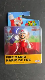 Super Mario Fire Figure 2.5" New Nintendo Toy Mini Red White #5