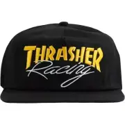 Thrasher Skateboard Magazine Snapback Racing Skate Hat Black