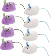 Kisangel 8Pcs Realistic Mouse Plush Cat Bite Resistant Teasing for Kittens Interactive Plaything for Indoor Cats Safe Comfortable Material Fun Enrichment Bundle