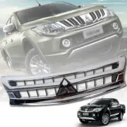 FRONT GRILLE GRILL CHROME ABS FOR MITSUBISHI TRITON MQ L200 PICKUP 2015 16-18 (for: Mitsubishi)