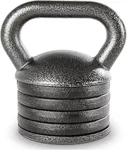 Apex Adjustable Heavy-Duty Exercise Kettlebell Weight Set Strength Training and Weightlifting Equipment for Home Gyms APKB-5009, Grey