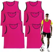 6 Pack Scrimmage Training Vest Team Sports Pinnies Jerseys Soccer Bibs Numbered Practice Jerseys for Child,Youth and Adult