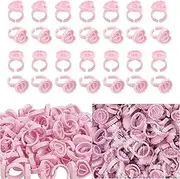 Taicols Eyelash Extension Glue Ring Set - 200 Pcs Lash Extension Supplies, Smart Disposable Rings, Fan Blossom Cups, Glue Holder - Beauty Tools