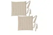Rans Set of 2 Alfresco Cotton Chair Pads 40x40 cm - Plain Oatmeal
