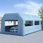 Giantz Inflatable Paint Booth, 28 x 15 x 10 ft Car Spray Booths Paints Oxford Fabric Tent Filter System, Powerful 950W Blower Installation Accessories with 2 Blowers Blue