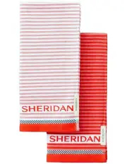 [Sheridan] Vita Logo Tea Towel Set in Red Soda