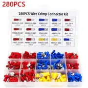 280PCS Insulated Electrical Wire Crimp Connectors Spade Terminals Assorted Kit