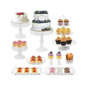 10 PCS White Metal Cake Stand Serving Tray Display Stand Set NIB