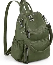 [UTO] Backpack Purse for Women Stylish Vegan Leather Shoulder Bag Designer Travel Purse with Detachable Colorful Strap