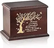 Cremation Urns for Human Ashes Adult Male Female, Wooden Urn Box and Casket for Men Women, Burial Urns for Adult Human Ashes, Holds Up to 270 LBS, Walnut