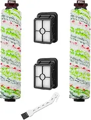 [klaqian] 1785 2306A Crosswave Pet Pro Replacement Parts for Bissell Crosswave Roller Brush Replacement and Crosswave Replacement Filter (2 Multi-Surface Pet Brush Rolls+2 Filters)