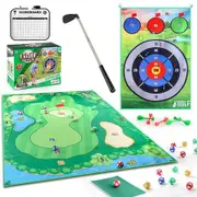 Golf Chipping Game Play Set Driving Range Clubs Swing Practice Hitting Mat Storage Bag Gaming Accessories Games for Kids Home Backyard Office