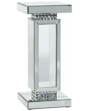 Peyton Lane Glass Mirrored Pedestal Table