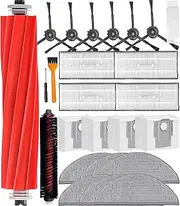 [YBVABE] Accessories Kit for Roborock S7 MaxV Ultra / S7 Pro Ultra Vacuum Cleaner, 25Pack Replacement Parts, 1 Roller Brush, 1 Self-Cleaning Brush,6 Side Brush, 6 Mop Pads,4 Filter,4 Dust Bags