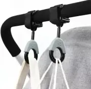 2pc Baby Stroller Hooks Bag Hanger Hooks Vecro Strap Hook Holds Up To 3kg