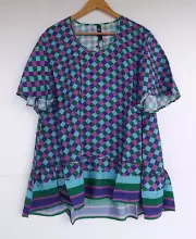Taking Shape Top 16 Womens Satin TS Ruffle Blue Green Pink Purple Flutter Sleeve