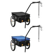 Bike Cargo Trailer/Hand Wagon Luggage Carrier Steel Cart Black/Blue vidaXL