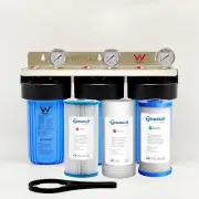 SHIELD Whole House Water Filter System Triple Big Blue 3 Stages Sediment and ...