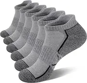 [Eallco] Mens Ankle Socks Sports Running Low Cut Sock Cushioned Tab Socks For Men 6 Pairs