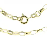 Girls 9ct Gold 3mm Lightweight Faceted Belcher Chain Necklace