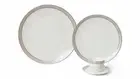 Royalty Porcelain 20-pc "Downtown" Dinner Set for 4, 24K Gold-Plated