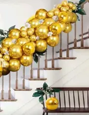 kit de Globos para cumpleaños Arco Dorado 47pack