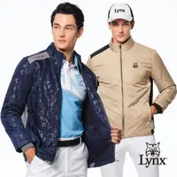 在飛比找PChome24h購物優惠-【Lynx Golf】男款防風防潑水鋪棉保暖壓光造型配布剪裁