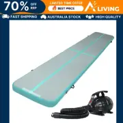 Inflatable Air Track Mat with Pump Tumbling Gymnastics Green 5X1M Fitness MG-AP