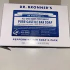 Dr Bronner's Pure Castille Peppermint Bar Soap, 5 oz. - 6 Pack