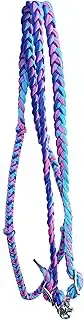 PRORIDER Roping Knotted Horse Tack Western Nylon Barrel Reins Braided Pink Black 60739