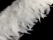 1 Yard – White Chandelle Turkey Fluffy Feather Trim Halloween Costume Craft