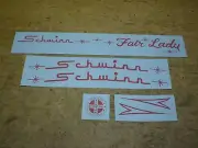 Ladies Schwinn Early Pink Rose Fair Lady 26" Bicycle Water Transfer Decal Set