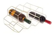 Bartender: Hexagonal Wine Rack 9 Bottle - Gold