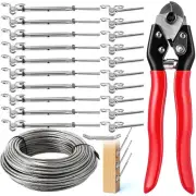 10 Pairs Cable Railing Kit 1/8" Swage Toggle Turnbuckle Cable Railing Hardwar...