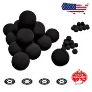 Set of 15 Black Ceramic Fire Balls - 3” Diameter for Indoor/Outdoor Fire Pits