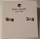 Kate Spade NY Ready Set Bow Earrings with Kate Spade Jewelry Pouch NEW NWT