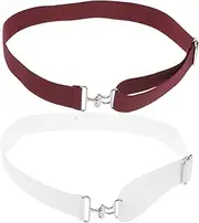 [Baluue] 2pcs Equestrian Elastic Riding Belt with Shark Buckle Adjustable Waist Fashion Belts for Women and Men for Horse Riding and Everyday Outfits