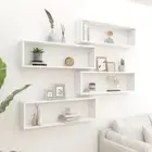 4 Pcs Floating Shelves White Living Room Bedroom Stylish Wall Display Cube Shelf