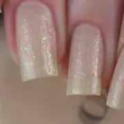 POP Polish Shovel It - Pastel Nude Peach Iridescent Rainbow Flakie Nail Polish