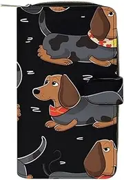 [LQWOK] Wallet, Dog Dachshunds Printed Wallet,travel Wallet,durable Wallet,portable Wallet,universal Wallet,leather Wallet, Dog Dachshunds, 19.7x11x3.5cm, Modern